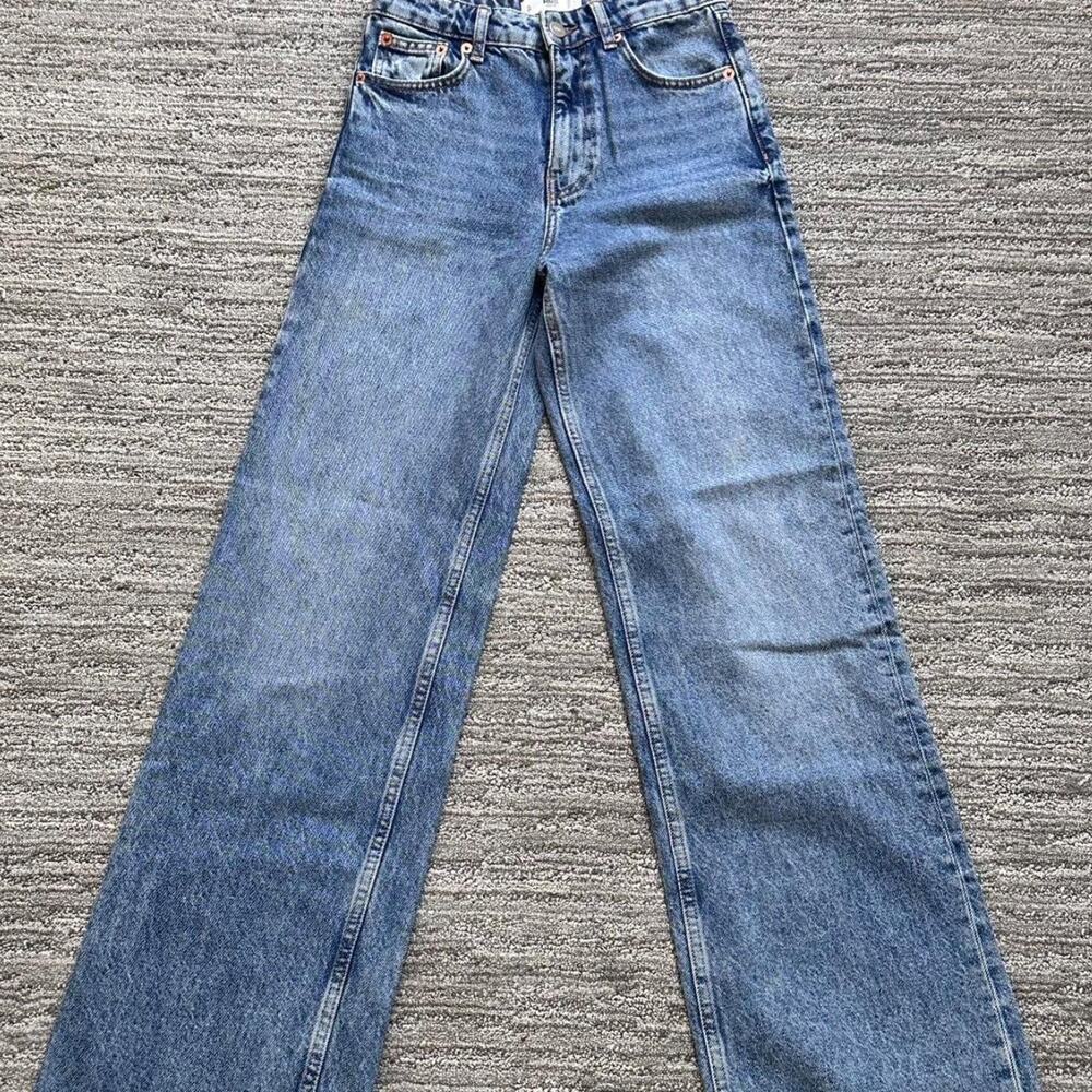 Womens high waist blue denim